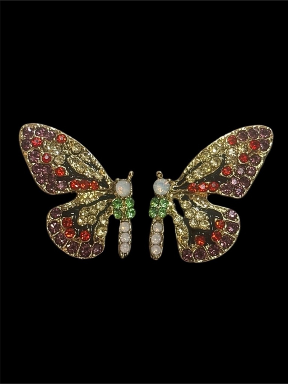 🍒3/$30 New Butterfly Crystal Earrings
